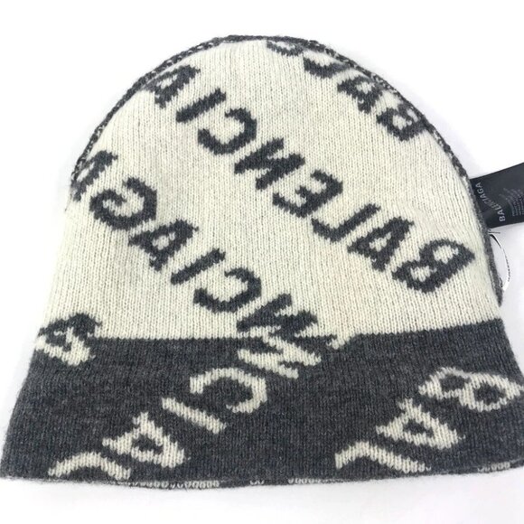 BALENCIAGA 633717 Accessories Beanies Hats Knit hat Knit cap gray/White main image 11